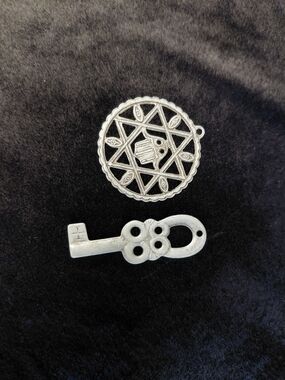 Silver-tone Hamsa Star & Key charm set craft
